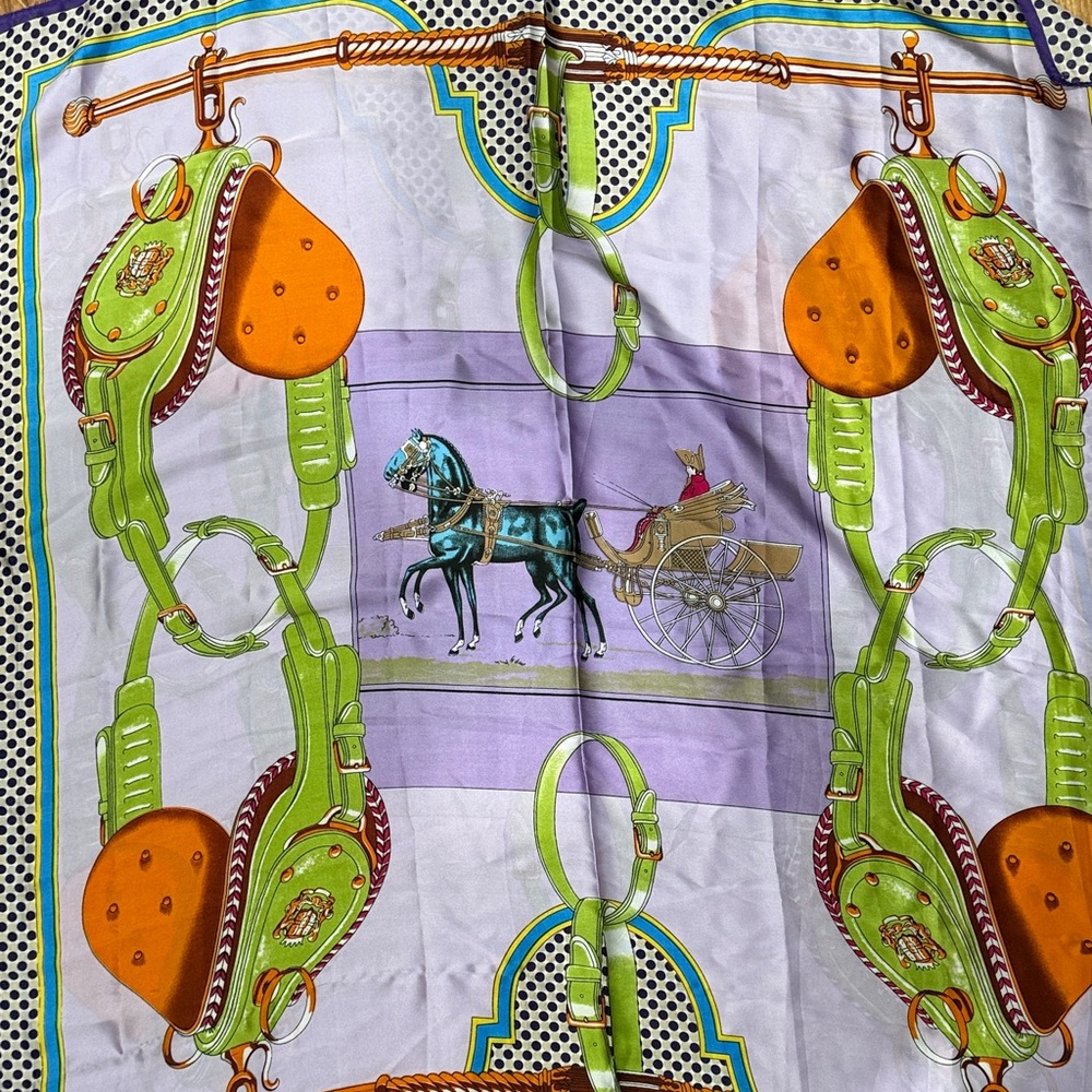 I Hermes like silk scarf Carrick A Pompe large scarf - Picture 3 of 6
